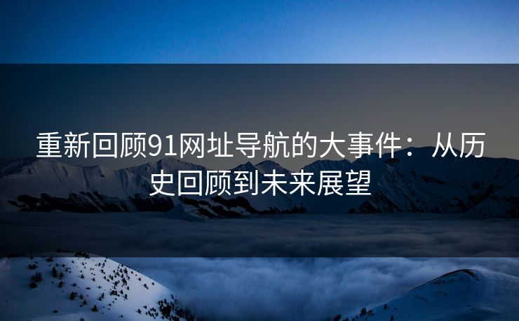 重新回顾91网址导航的大事件：从历史回顾到未来展望