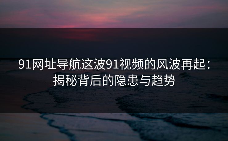 91网址导航这波91视频的风波再起：揭秘背后的隐患与趋势