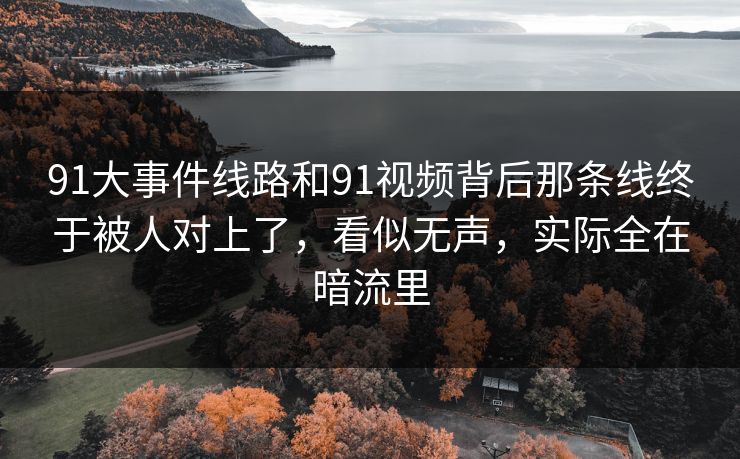 91大事件线路和91视频背后那条线终于被人对上了，看似无声，实际全在暗流里