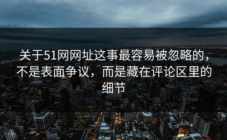 关于51网网址这事最容易被忽略的,不是表面争议,而是藏在评论区里的细节