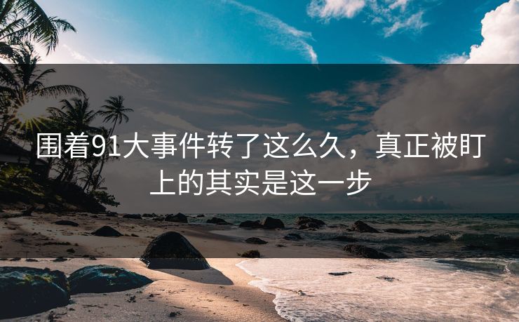 围着91大事件转了这么久,真正被盯上的其实是这一步