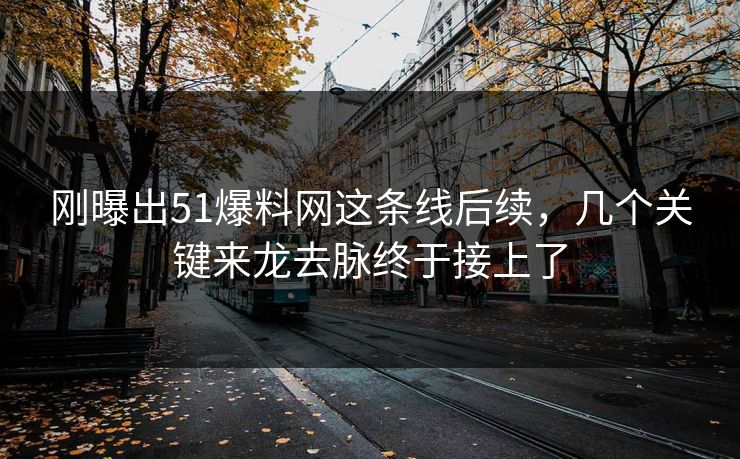 刚曝出51爆料网这条线后续,几个关键来龙去脉终于接上了