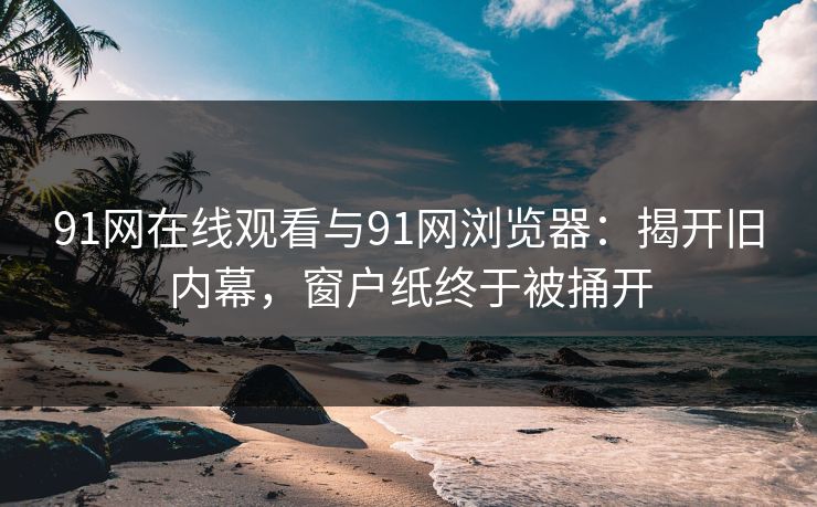 91网在线观看与91网浏览器：揭开旧内幕，窗户纸终于被捅开