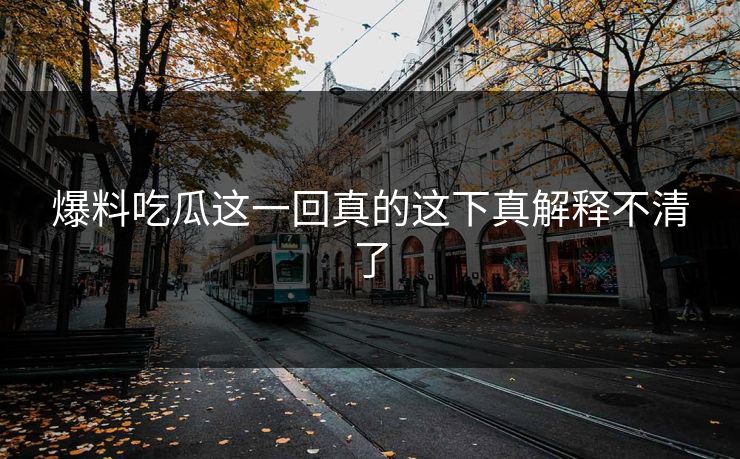 爆料吃瓜这一回真的这下真解释不清了